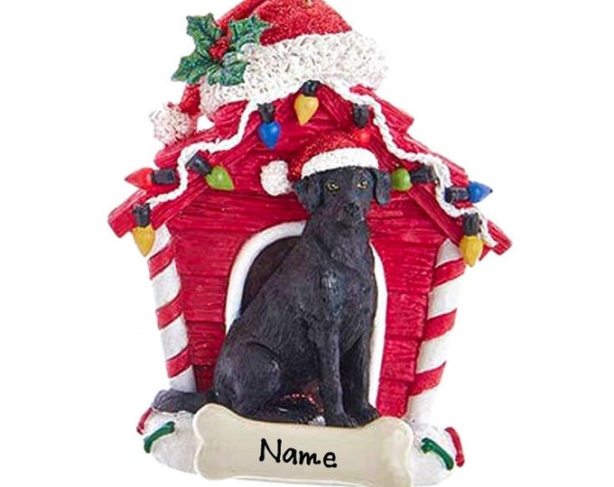 Personalized Black Labrador Christmas Ornament – Doghouse Pet Memorial Gift for Dog Lovers 2025