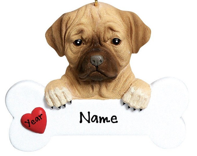 Puggle Dog Ornament Personalized 2025 - Dog Bone Christmas Ornament Gift For Dog Lover - Love My Custom Dog Memorial Ornament Pet Loss Gift