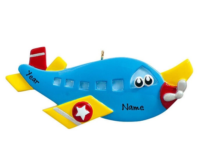 Airplane Ornament - Personalized Airplane Ornament For Pilot - Blue Cargo Plane Ornament With Name Personalized 2023 Christmas Ornament