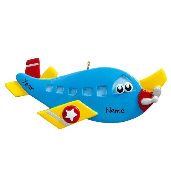 Airplane Ornament - Personalized Airplane Ornament For Pilot - Blue Cargo Plane Ornament With Name Personalized 2023 Christmas Ornament