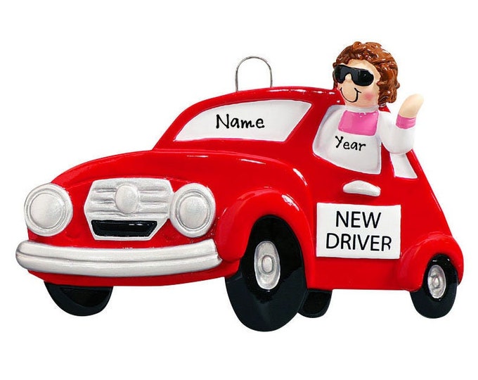Personalized New Driver Ornament - Driver's License Christmas Ornament, New Car Ornament Gift For Teenage Girl, Learner's Permit Ornament,