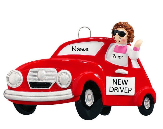 Personalized New Driver Ornament - Driver's License Christmas Ornament, New Car Ornament Gift For Teenage Girl, Learner's Permit Ornament,