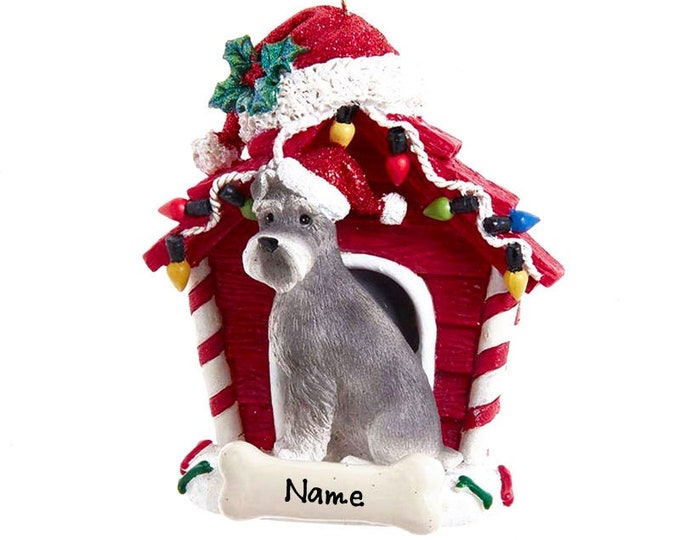 2023 Schnauzer Dog Ornament Personalized 2023, Custom Dog House Ornament With Name, Pet Memorial Gift For Mom, Personalized Dog Ornament