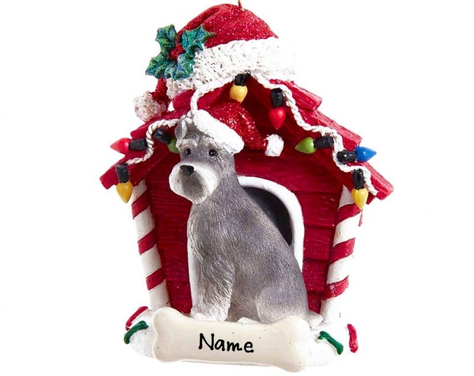 Schnauzer Dog Ornament - Custom Doghouse Ornament - Dog Memorial Gift For Pet Loss - 2025 Personalized Family Dog Christmas Ornament