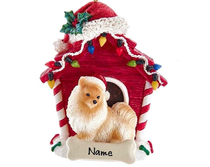 Pomeranian Dog Ornament - Custom Doghouse Ornament - Dog Memorial Gift For Pet Loss - 2025 Personalized Family Dog Christmas Ornament