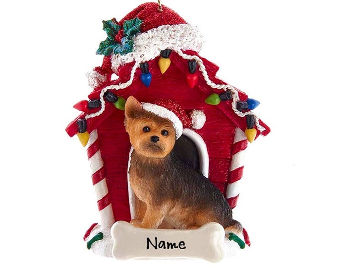 2023 Yorkshire Terrier Dog Ornament Personalized, Custom Dog House Ornament With Name, Pet Memorial Gift For Mom, Personalized Dog Ornament