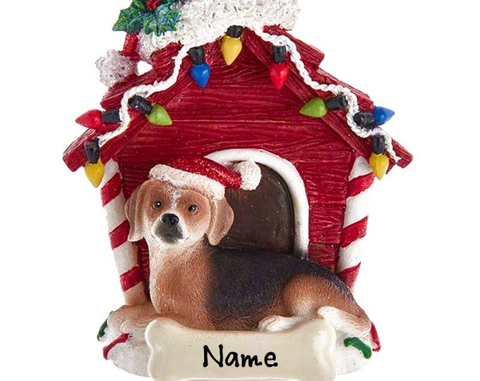2023 Beagle Dog Ornament Personalized 2023, Custom Dog House Ornament With Name, Pet Memorial Gift For Mom, Personalized Dog Ornament