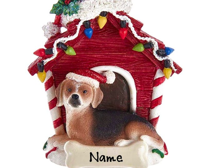 2023 Beagle Dog Ornament Personalized 2023, Custom Dog House Ornament With Name, Pet Memorial Gift For Mom, Personalized Dog Ornament