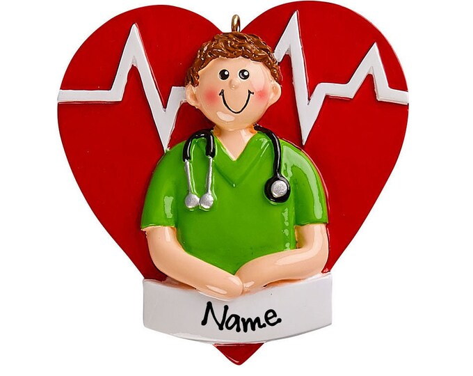 Essential Worker Ornament -  Healthcare Worker Ornament Personalized Nurse Ornament Front Line Hero Christmas Ornament  Gift For Male Nurse