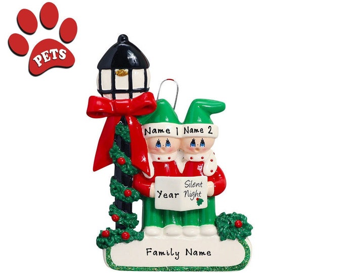 Christmas Carolers Ornament - Newlywed Ornament - Couple Christmas Ornament Personalized 2025 - Grandparent Gift - Add Pet Ornament, Dog