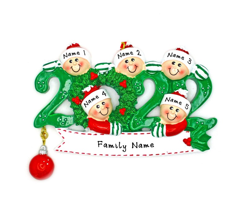 Family Christmas Ornament 2023 Family of 5 Ornament Etsy