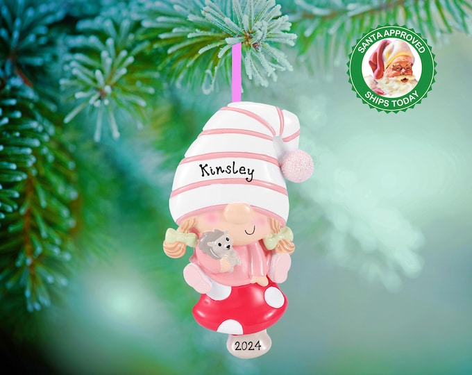 Baby's 1st Christmas Personalized Ornament – Baby Boy's First Christmas Ornament - Baby's Girls 1st Christmas Ornament – Baby Gnome Ornament