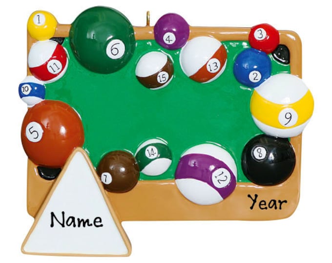 Pool Table Ornament - Billiards With Pool Table & Balls Christmas Ornament - Custom Pool Game Ornament - Game Night, Gift For Billiard Lover