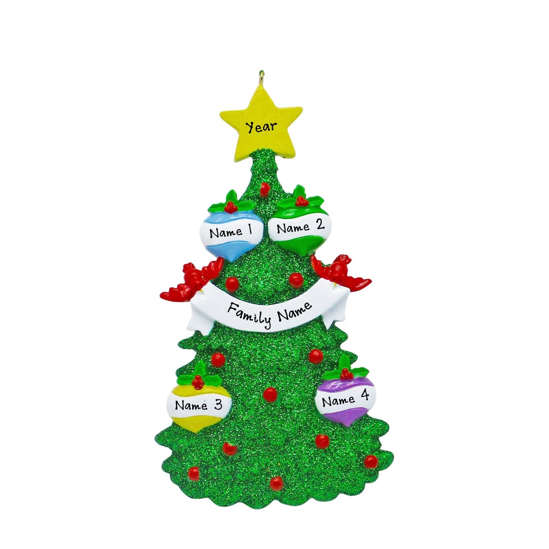 Personalized Family Christmas Ornament 2024 Family of 4 Christmas
