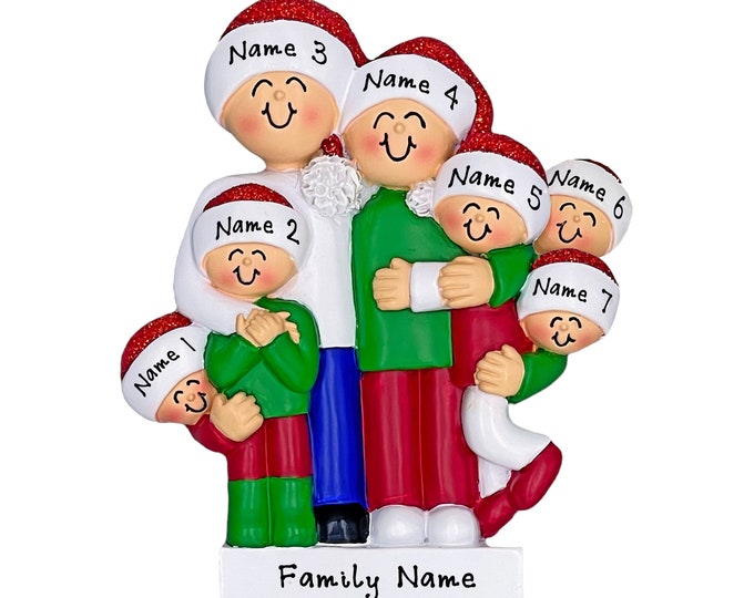 Grandparents Christmas Ornament - Family of 7 Christmas Ornament - Grandkids Gift For Grandparents - Custom Ornament From Grandchildren