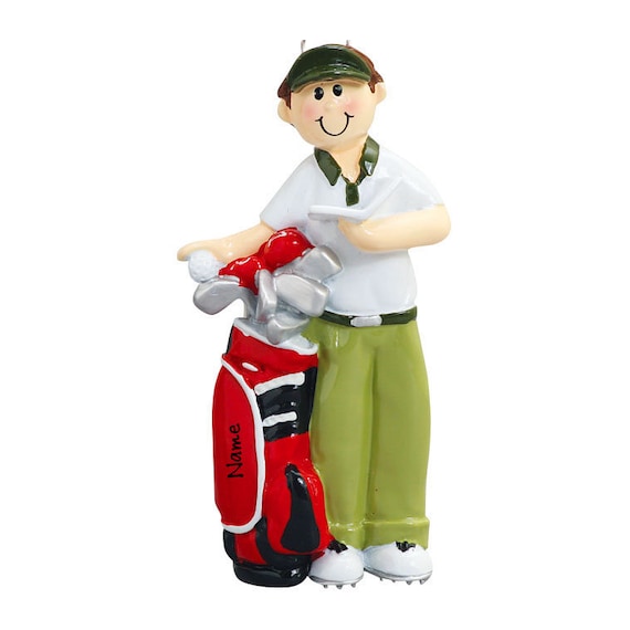 PGA Golf Bag Ornament / Personalized Golfer With Golf Bag / Etsy