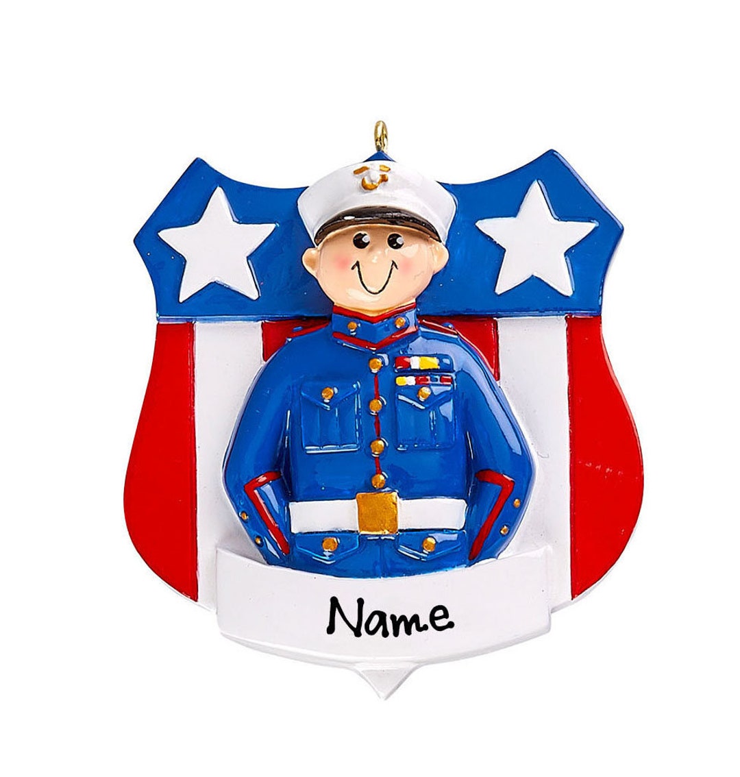 Marine Ornament Personalized United States Marines Soldier Christmas