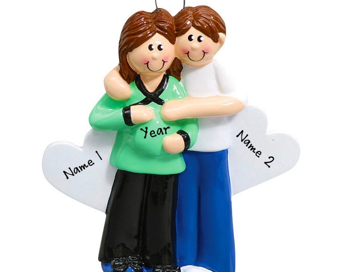 Personalized Couple Expecting Baby - We're Expecting Ornament - Proud New Parents Ornament - Personalized Christmas Ornament - Baby Gift