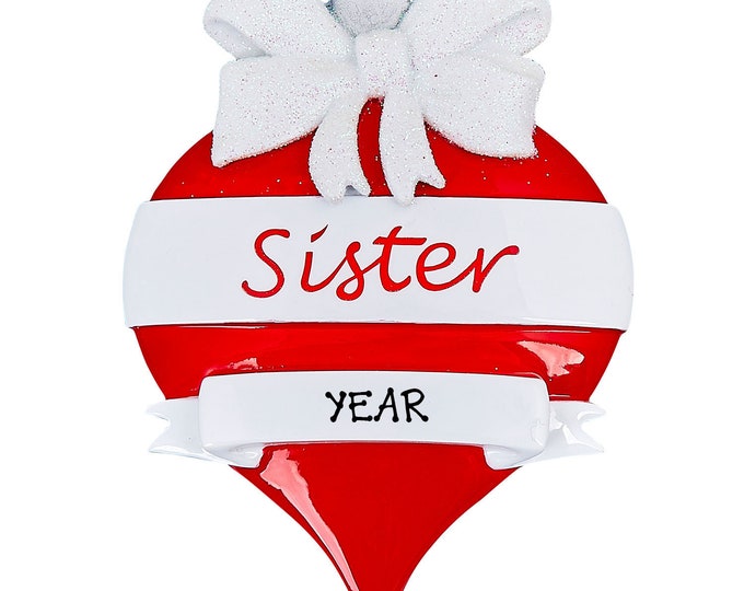 Big Sister Ornament - Personalized Sister Christmas Ornament - Gift Awesome Sister - Ornament With Name - Personalized Christmas Ornament