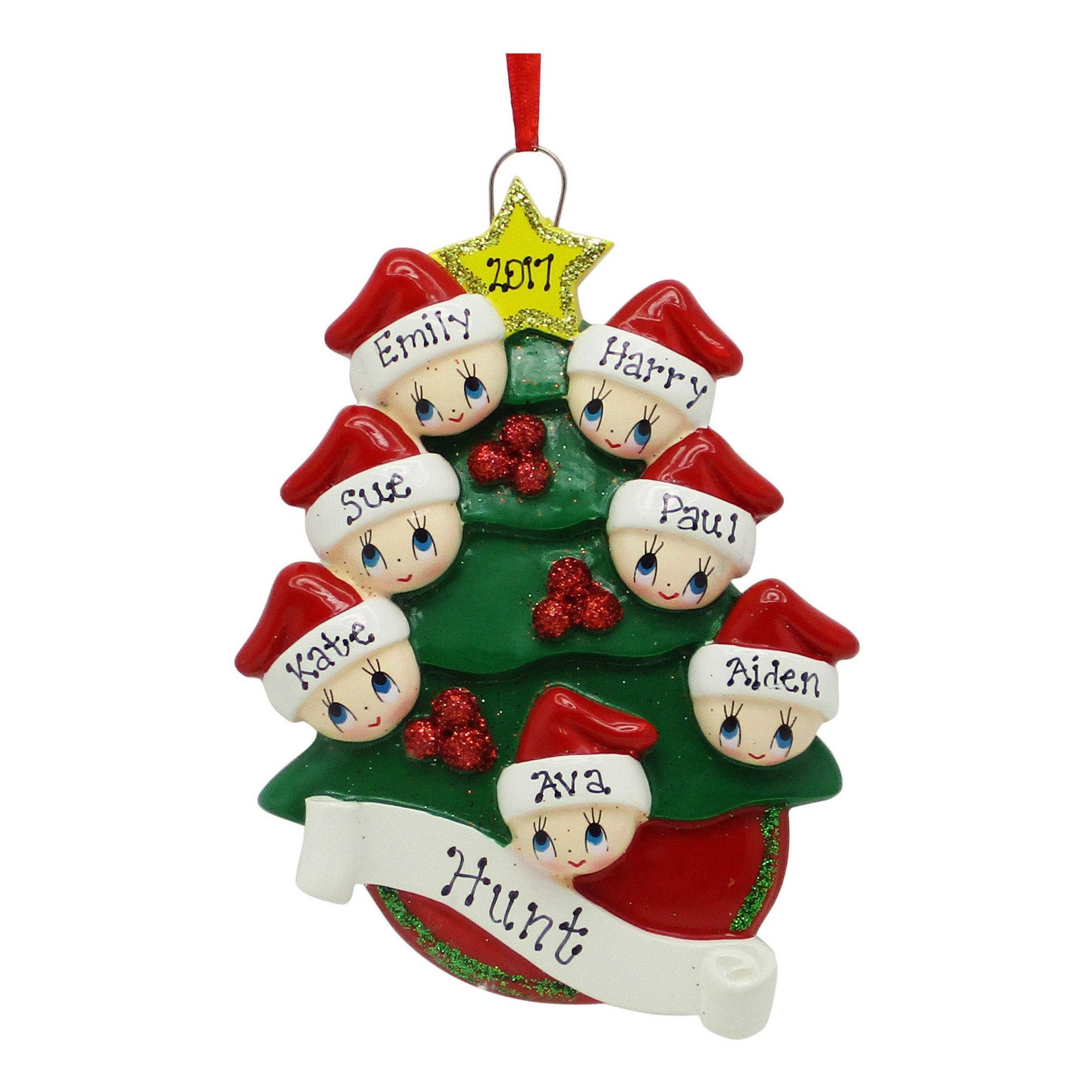 Personalized Elf Ornament Family of 7 Personalized Christmas Etsy