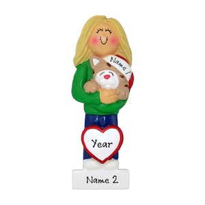 Cat Lover Ornament - Blonde Teenage Girl Holding Cat Ornament Personalized Gift For Cat Lover New Cat Owner Custom Cat Ornament Gift For Mom
