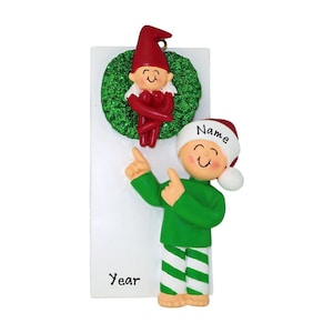 Elf Ornament - Find The Elf Ornament - Custom Elf Ornament - Christmas Elves - Toddler&#39;s Christmas Ornament With Name - Custom Gift For Kids