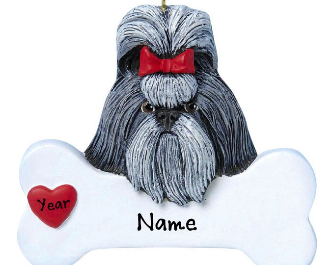 Shih Tzu Dog OrnamentPersonalized 2025 - Dog Bone Christmas Ornament Gift For Dog Lover - Love My Custom Dog Memorial Ornament Pet Loss Gift
