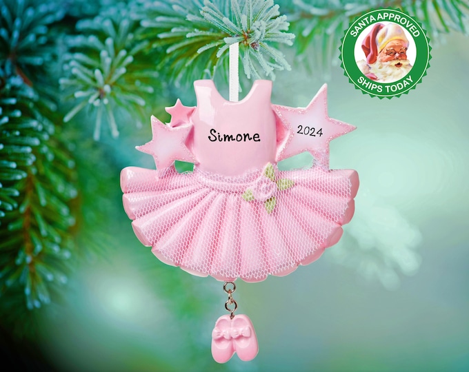 Personalized Ballerina Ornament, Ballet Ornament, Dance Ornament, Little Girl Christmas Ornament, Custom Gift For Ballerina, Pink Tutu Dress