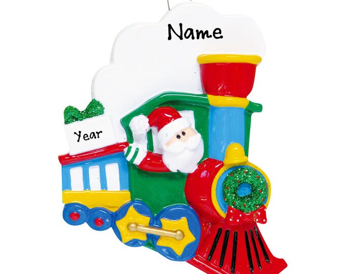 Santa's Train Ornament - Personalized Christmas Train Ornament For Kids -  Custom Train Name Ornament - Boy's Polar Express Keepsake Gift
