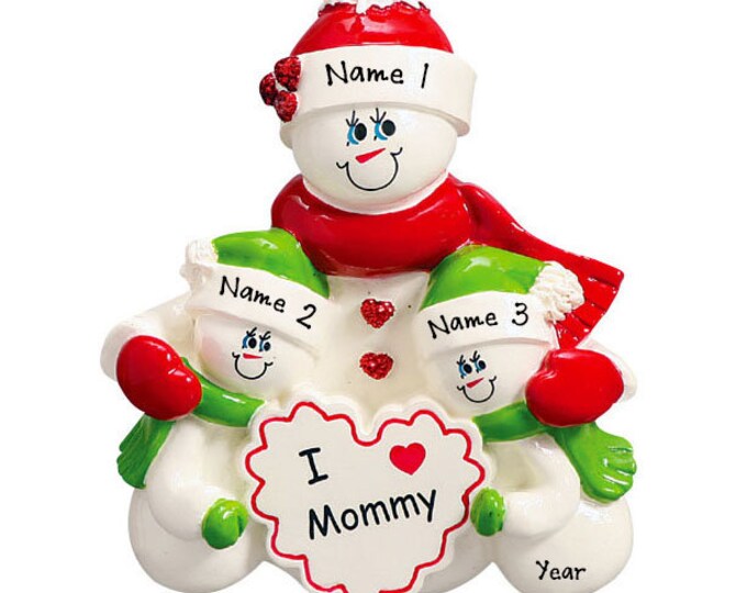 Single Parent Ornament - Personalized Single Parent Mom With 2 Children Christmas Ornament - Single Parent Personalized Christmas Ornament