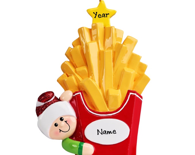 French Fry Lover Ornament - Loves Eating French Fries - Fried Potatoes - Fast Food Ornament - Food Junkie Christmas Ornament - Gift For Kids