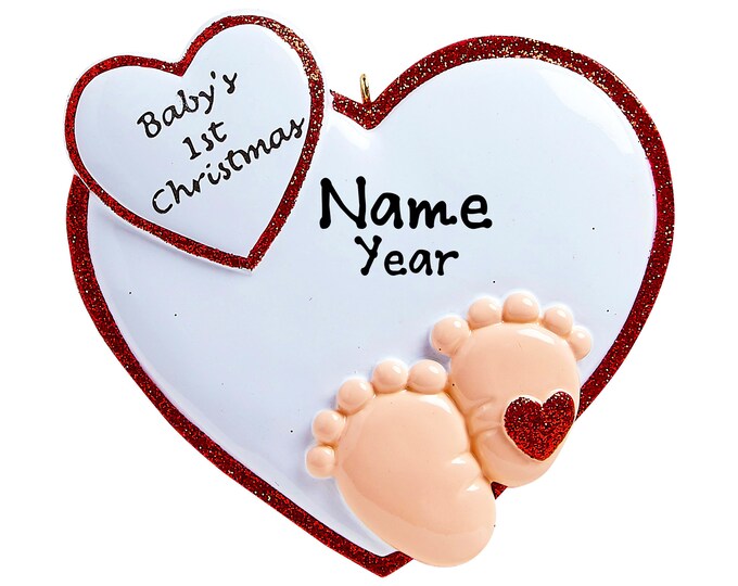 Baby's First Christmas Ornament - Personalized First Christmas Girl Ornament - Custom Baby Boy Ornament 2025 - Baby Foot Print Ornament
