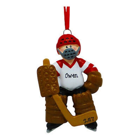 Ice Hockey Ornament / Personalized Ice Hockey Goalie Ornament Etsy