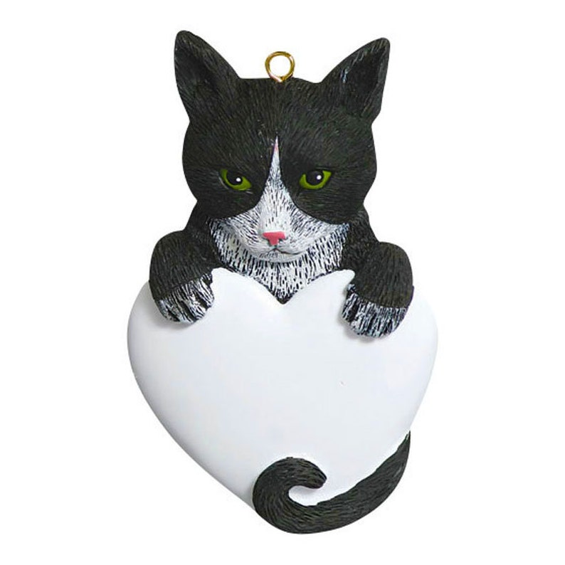 Personalized Black Tuxedo Cat Christmas Ornament 2026 – Custom Cat ...
