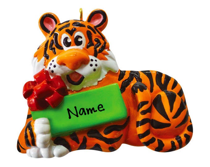 Tiger Christmas Ornament Personalized - Zoo Animals Ornament - Custom Christmas Ornament With Kids Name - Personalized Gift For Tiger Lover