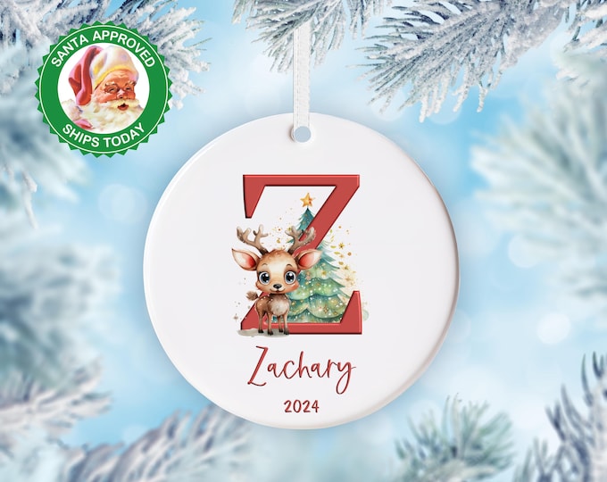 Letter Name Ornament - Custom Initial Ornament, Monogram Christmas Keepsake, 2025 Family Ornament, Personalized Name Ornament Gift For Kids