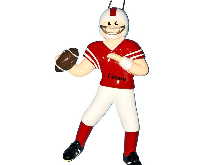 Football Guy Ornament - Personalized Football Christmas Ornament - Football Player Gift, Custom Sports Ornament With Name, Sports Room Decor