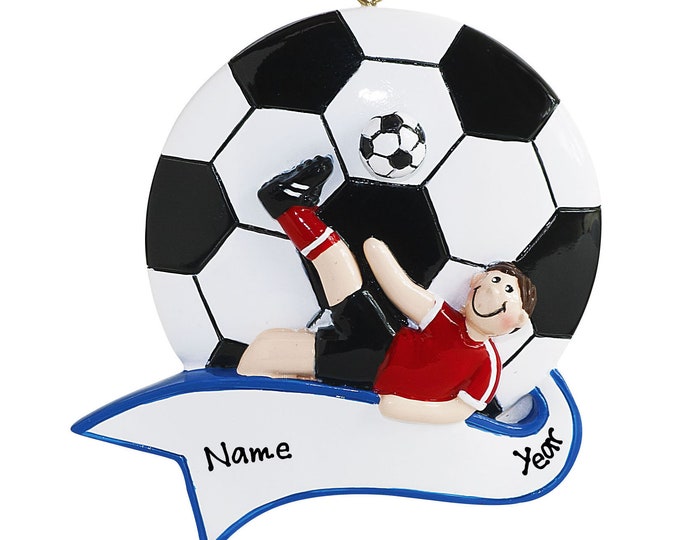 Soccer Ornament - Personalized Soccer Boy Christmas Ornament - Boy Soccer Player Ornament - Soccer Ornament with Name - Custom Soccer Gift