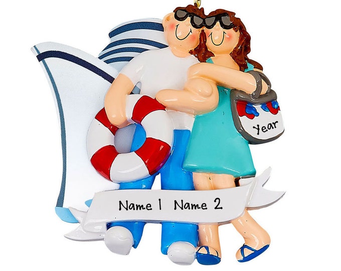 Cruise Couple Ornament - Vacation Couple Ornament, Travel Couple Ornament, World Travel Ornament, Christmas Vacation Personalized Ornament