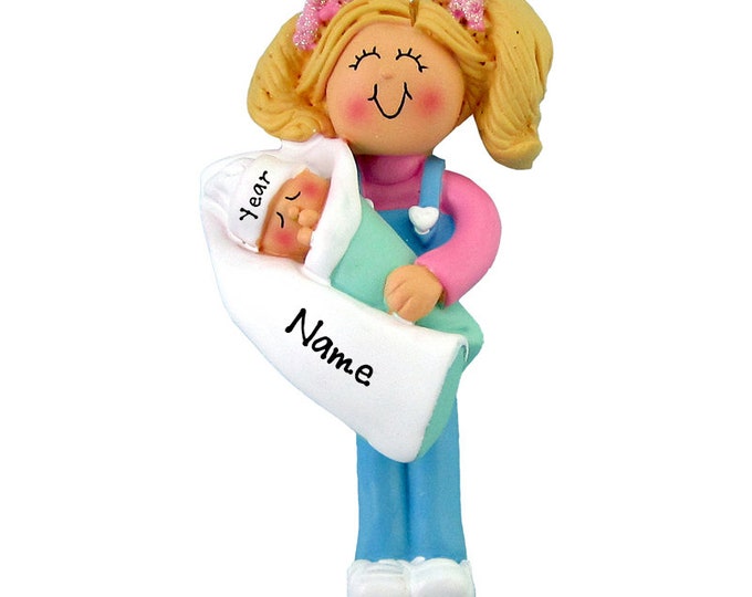 Big Sister Personalized Ornament - Blonde Hair Sister - New Sibling Christmas Ornament - Little Brother Ornament - Christmas Gift For Sister