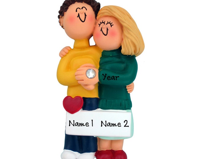 Personalized Engaged Ornament - We're Engaged Sign, Engaged Couple Gift, She Said Yes, Keepsake Engagement, Engagement Announcement