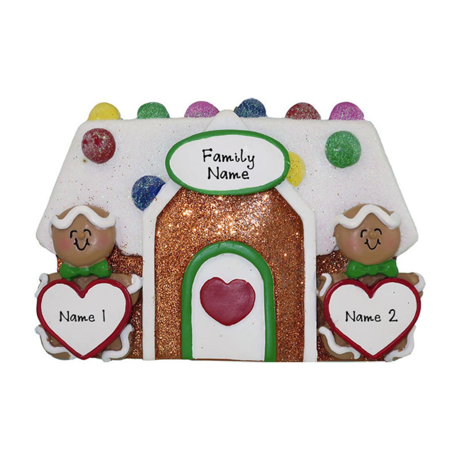 Gingerbread Family of 2 Personalized Christmas Tree Ornament Etsy