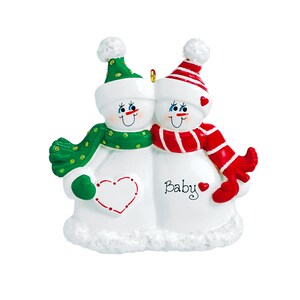 Couple expecting baby ornament custom pregnancy announcement gift