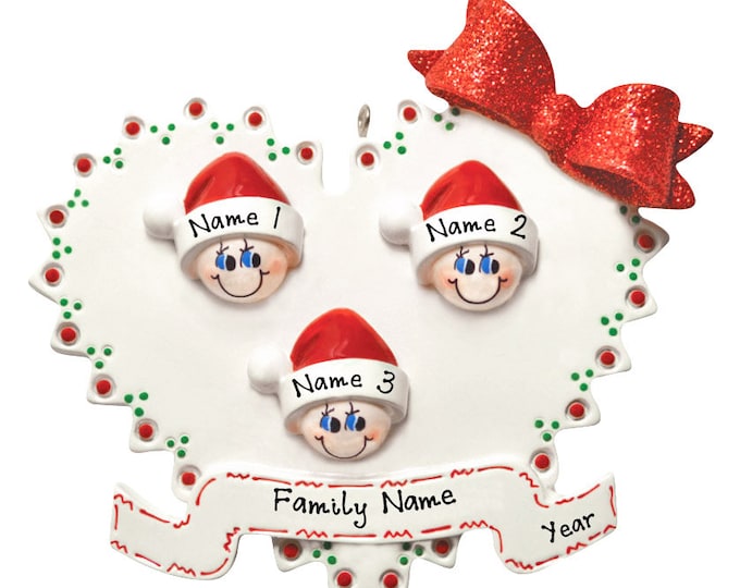 Grandparents Family Christmas Ornament Personalized 2025  - Our 3 Grandkids Christmas Ornament - Personalized Gift For Grandparents