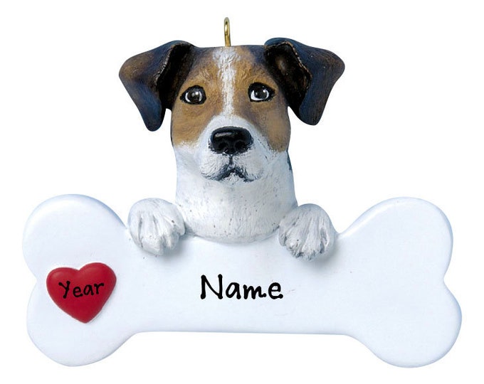 Personalized Jack Russell Christmas Ornament 2025 – Custom Dog Bone Keepsake – Pet Memorial Gift for Dog Lovers