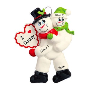 Single Parent Dad and Child Personalized Ornament - Single Dad and Son Ornament - Dad and Daughter Christmas Ornament - Custom Dad Gift