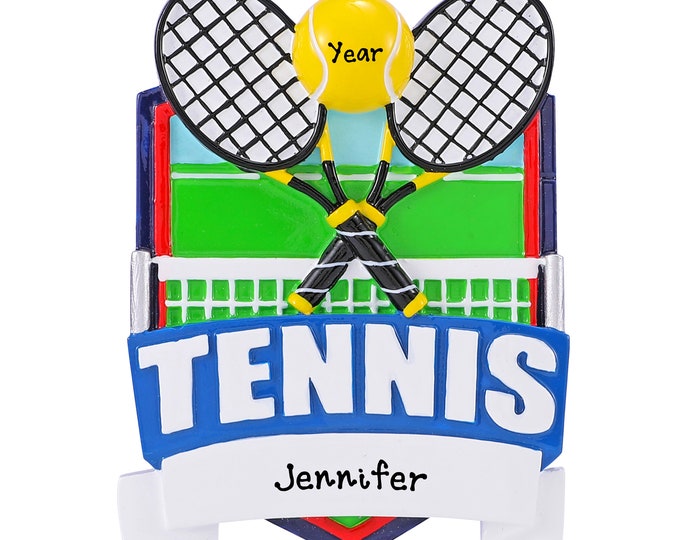 Personalized Tennis Christmas Ornament Gift for Tennis Player - Tennis Shield Ornament, Tennis Fan Gift, Tennis Pro Coach Gift With Name