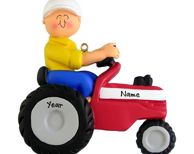 Red Tractor Ornament For Boy - Tractor Ornament With Child's Name,  Future Farmers Christmas Ornament, Farm Equipment Ornament For Kids