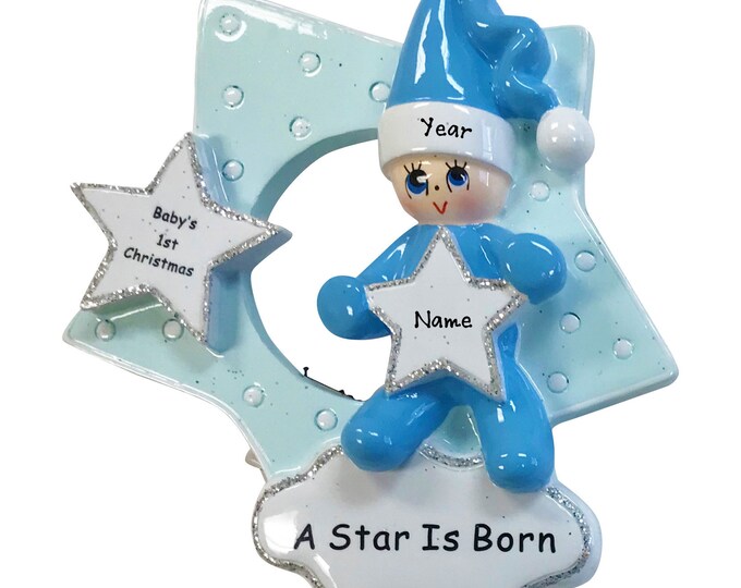 Baby's First Christmas Ornament - Personalized First Christmas Boy Ornament - Custom Baby Boy Ornament 2025 - Baby Shower Gift For Mom