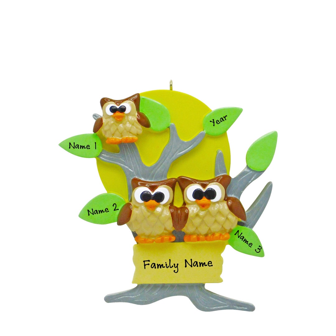 Owl Family of 3 Christmas Ornament - Family Christmas Ornaments ...